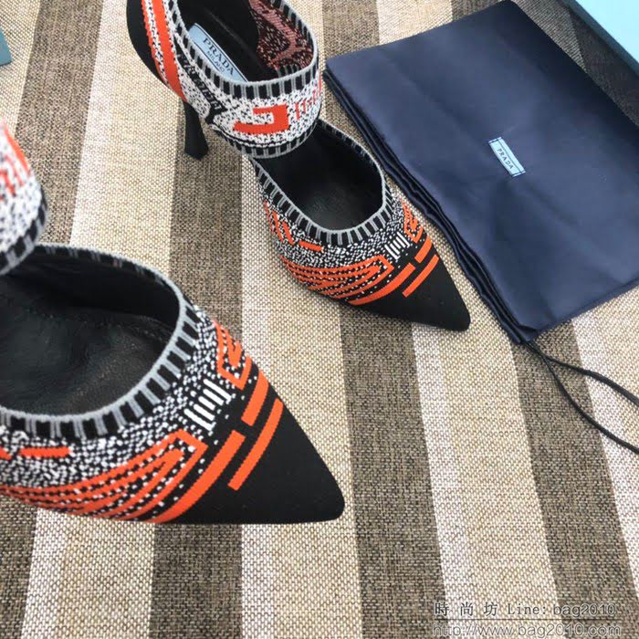 PRADA普拉達 2019早春 T臺走秀 網紅同款 刺繡系列 春夏時尚 高跟尖頭單鞋  ljl1030